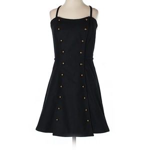 Fabulous Samantha pleet Dress UK M Black wool button up CD434 main image 0
